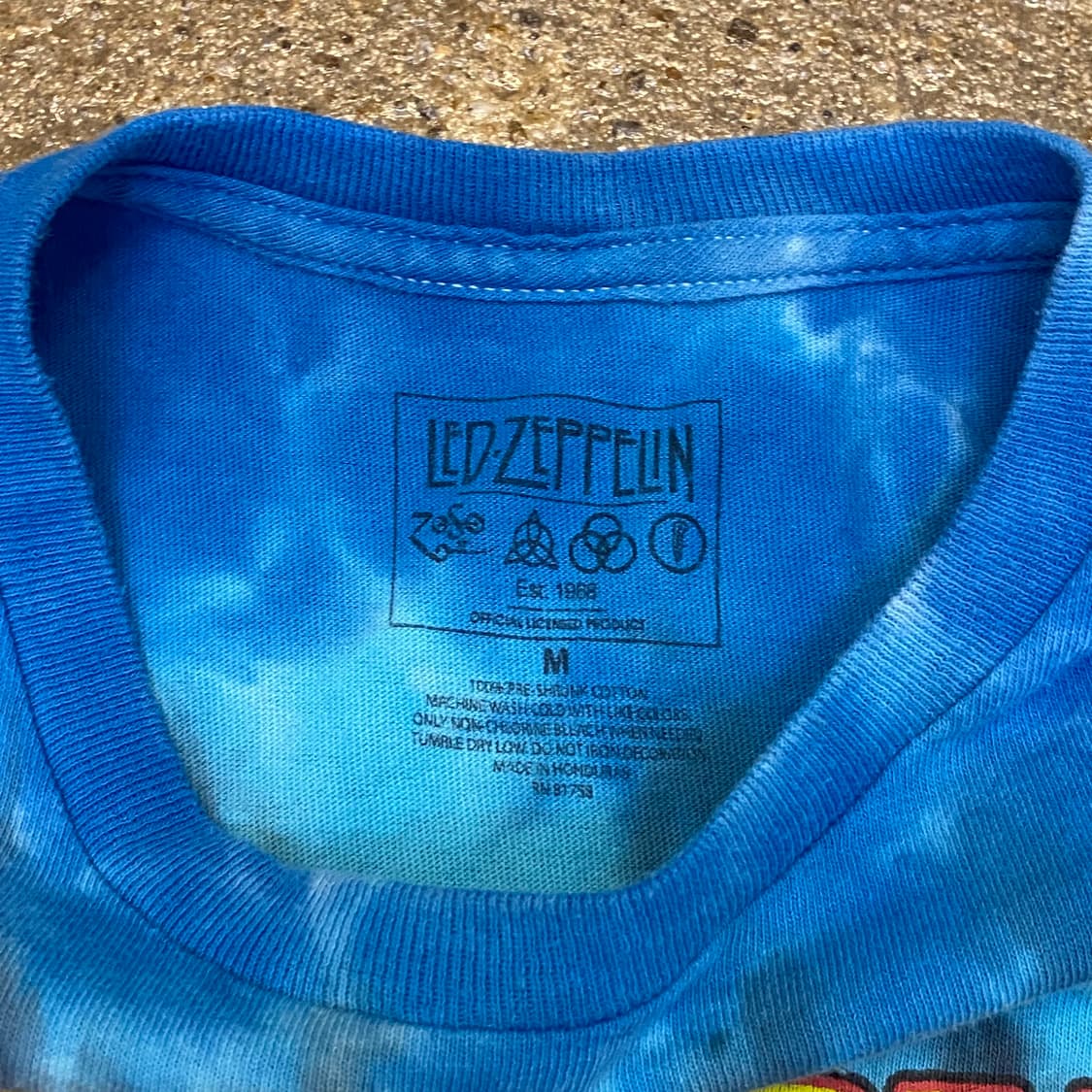 미국 빈티지 레드제플린 타이다이 프린팅 반팔티 상품이미지4