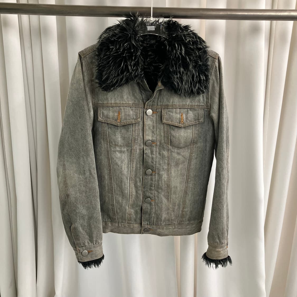 JPN VTG 빈티지 퍼 워싱 데님 자켓 M 상품이미지1