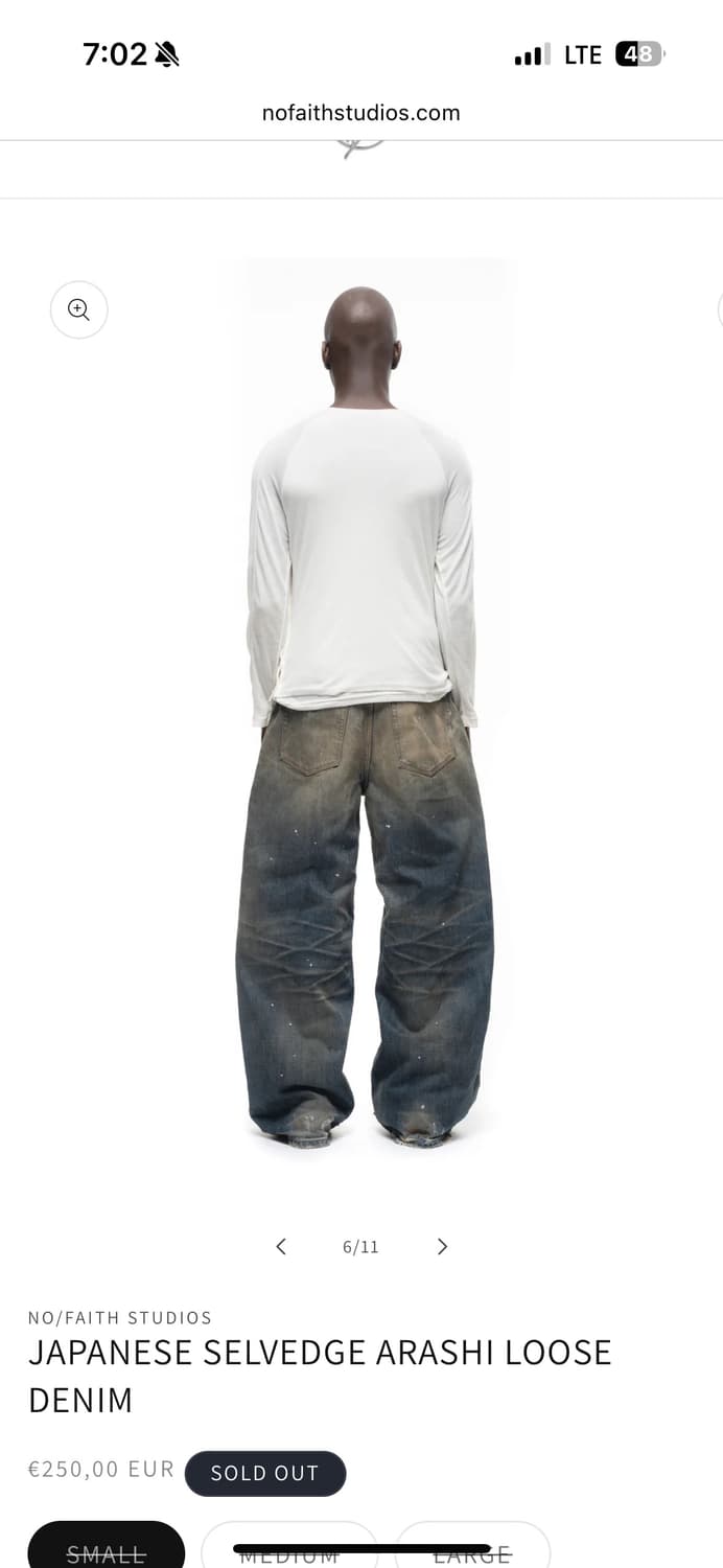 [M] no faith studios arashi loose denim 상품이미지3