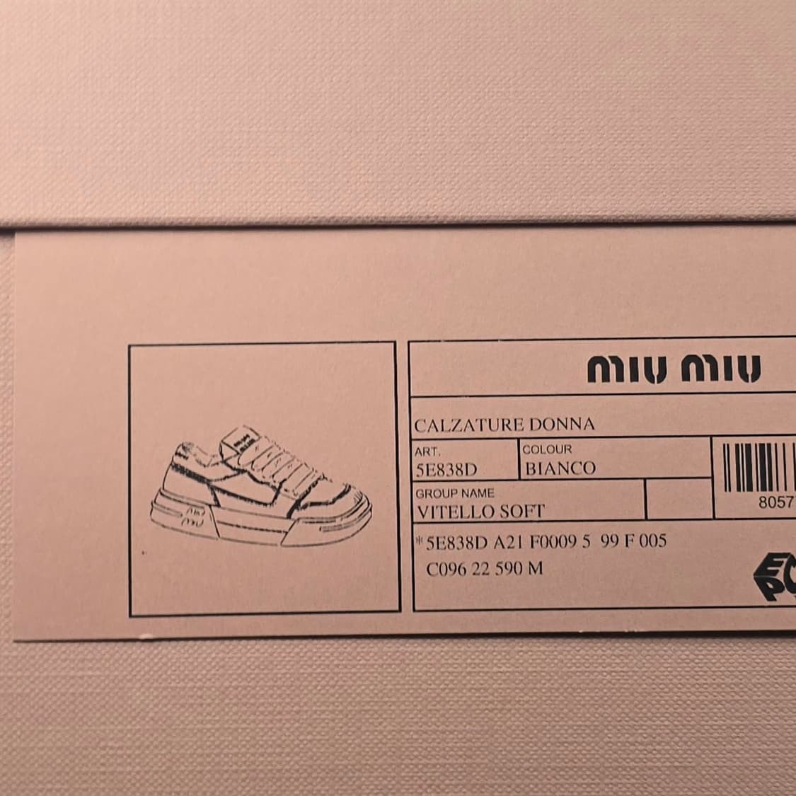 미우미우 로고 레더 스니커즈 ( 230 ) 상품이미지8