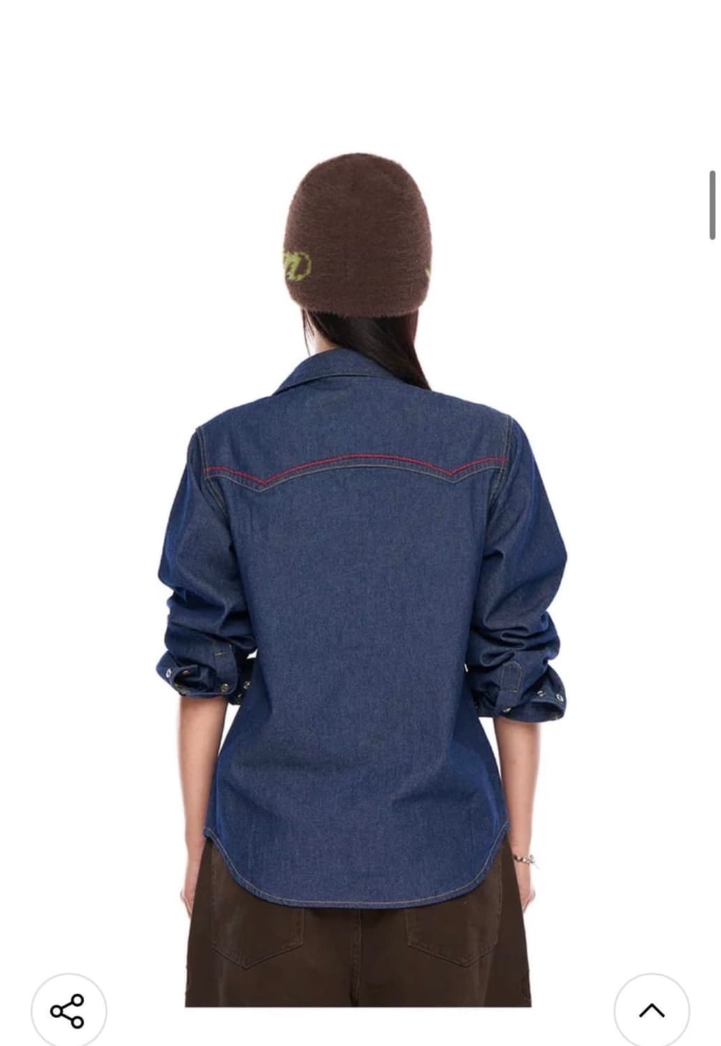 아캄 Stitched Western Denim Shirts indigo 상품이미지4