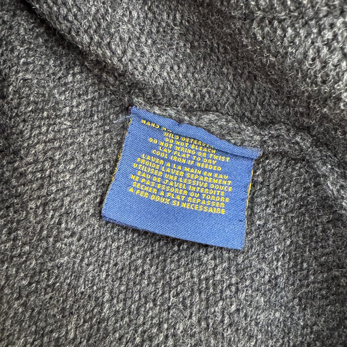 여성용 S 폴로 랄프로렌 럭비 차콜 패치 숄카라 니트 가디건  상품이미지6