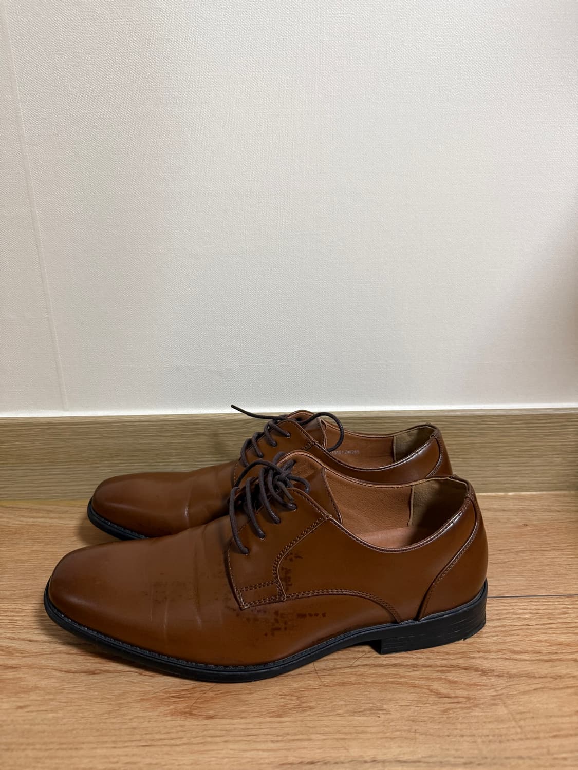 (270size) 빈티지 레더 카멜 더비슈즈 상품이미지1