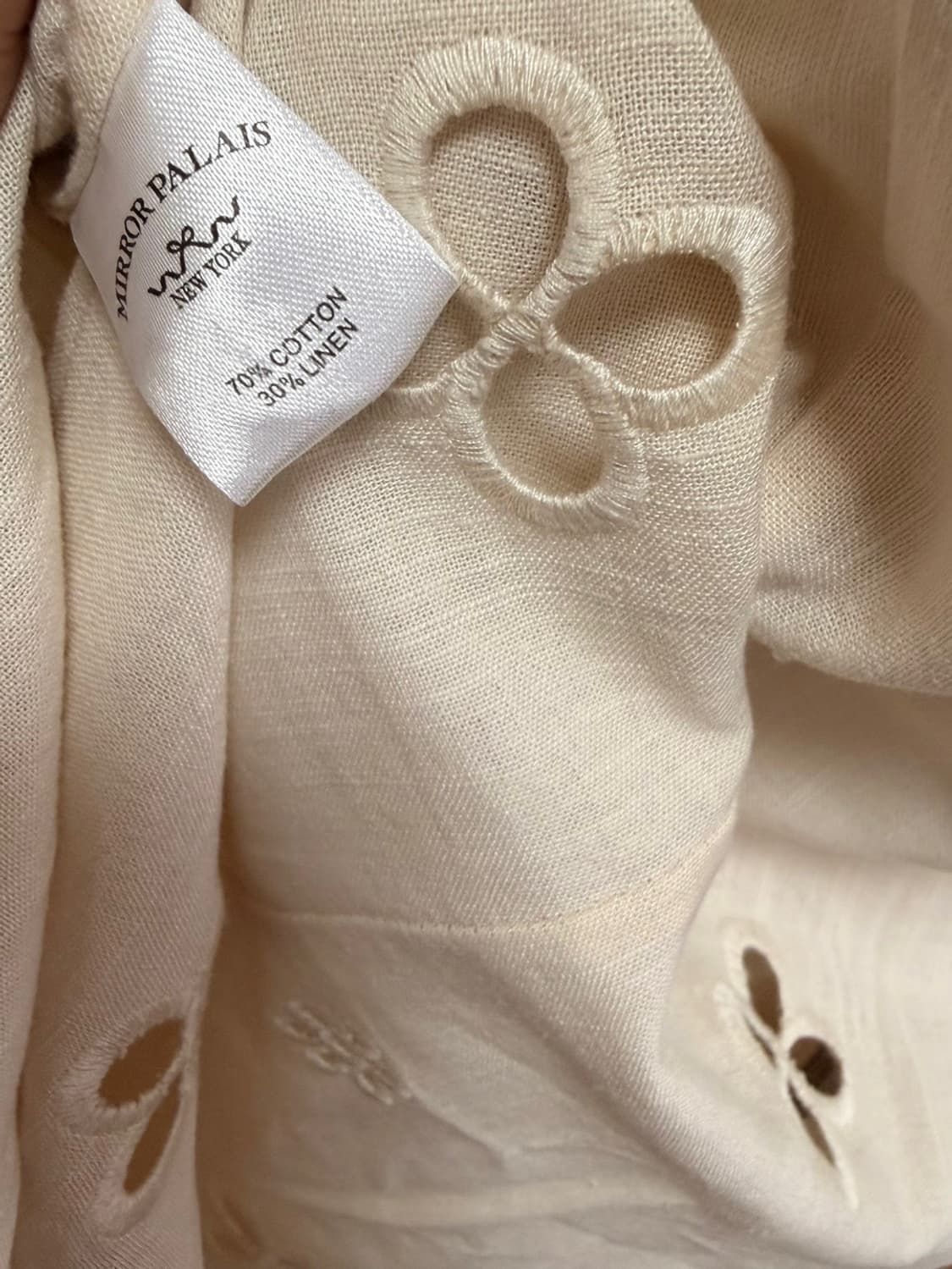Mirror palais 미러 팔레 Maria 펀칭아이보리린넨롱원피스 상품이미지10