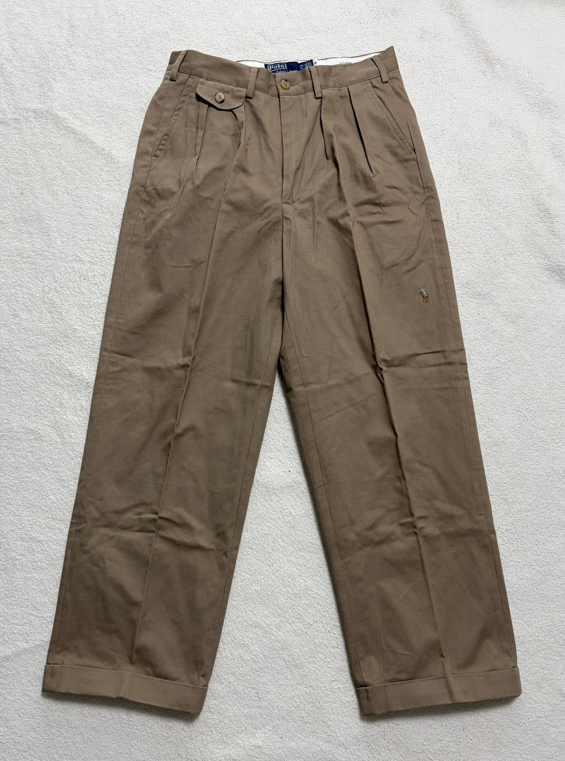 [28]폴로 랄프로렌x빔즈 코튼 트윌 투플리츠 빅치노 팬츠(카멜 베이지) 상품이미지1