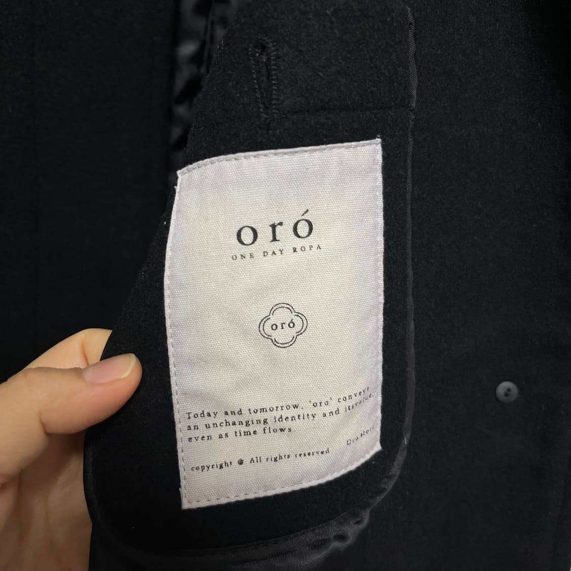 ORO 오르 롱 블랙 코트 m 상품이미지2