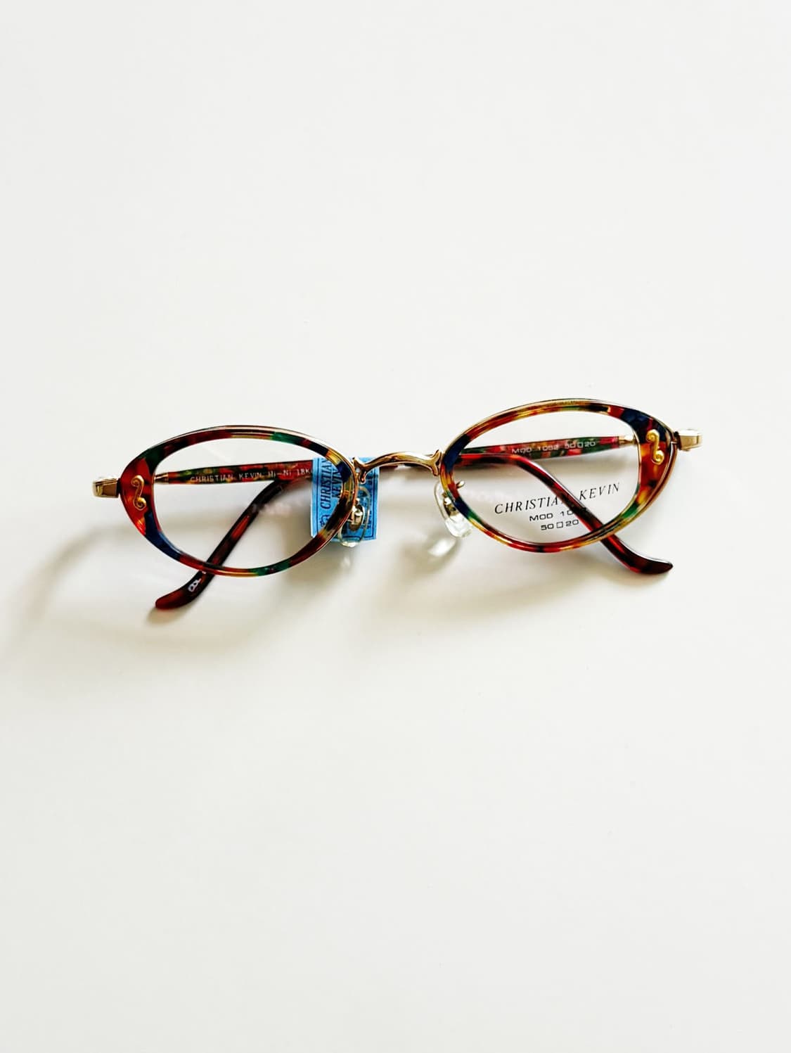 90s CHRISTIAN KEVIN 콤보 오벌 메탈 빈티지 안경 상품이미지2