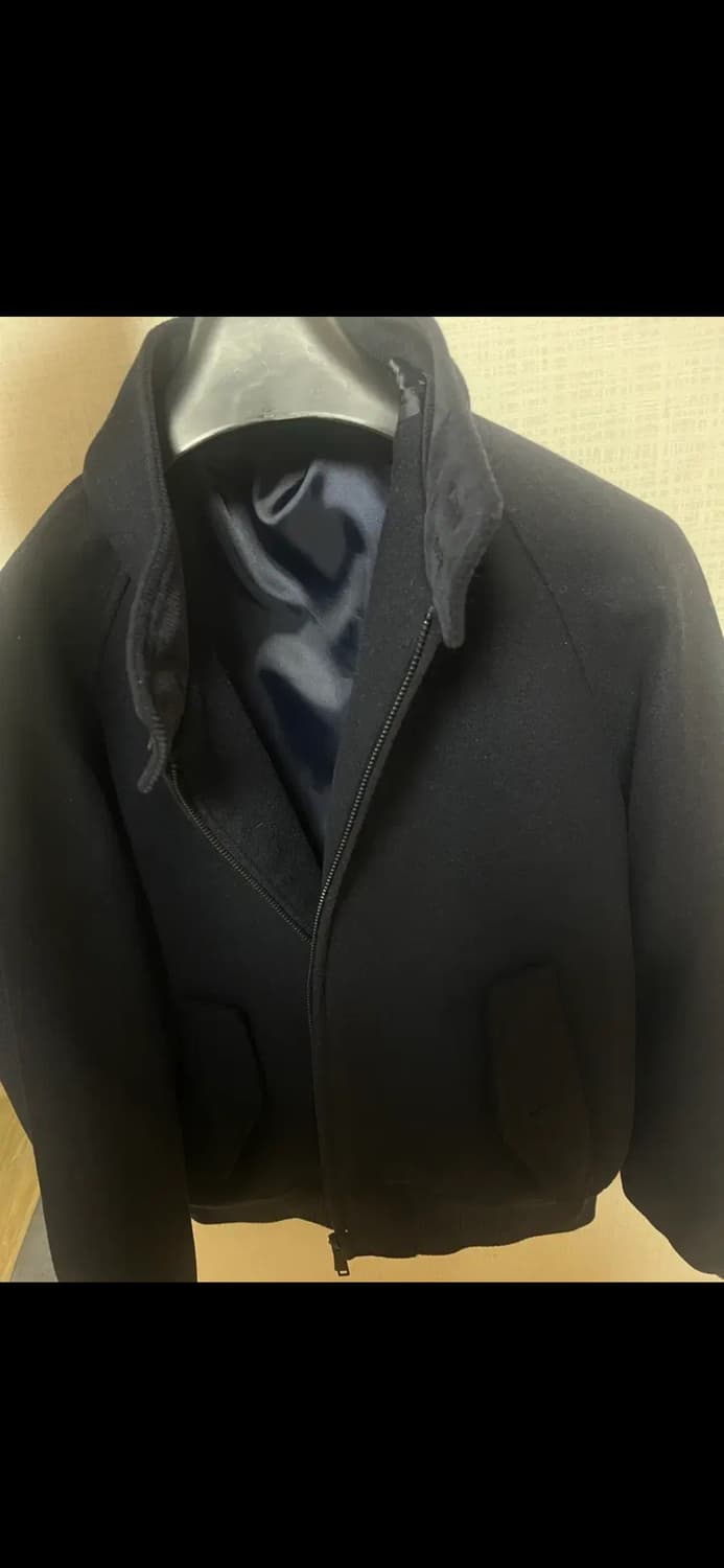 [새상품] 무신사 스탠다드 울 블렌드 해링턴 재킷 네이비 M 상품이미지4