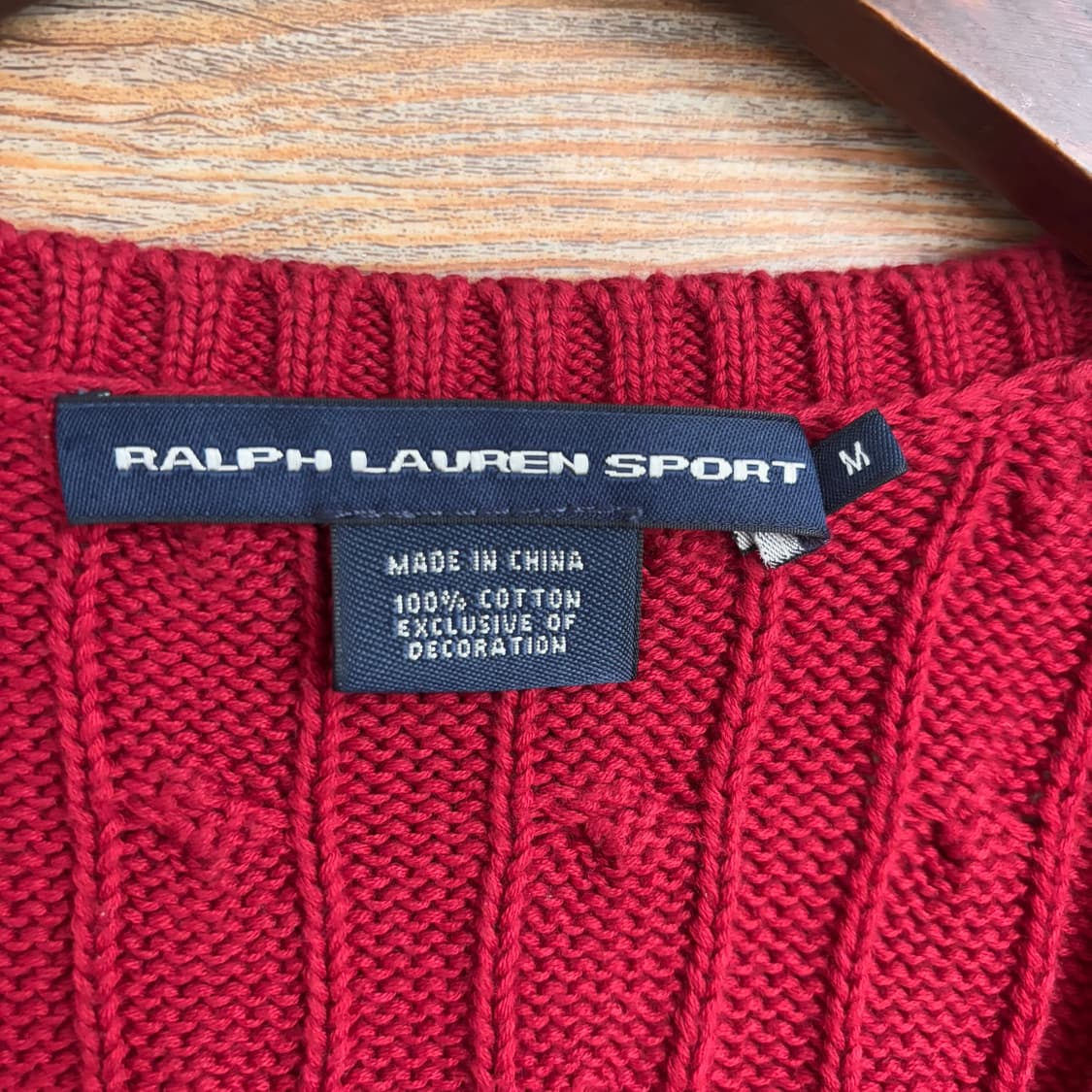 폴로 랄프로렌 여성 M 66 케이블 니트 레드 정품 수입 상품이미지8