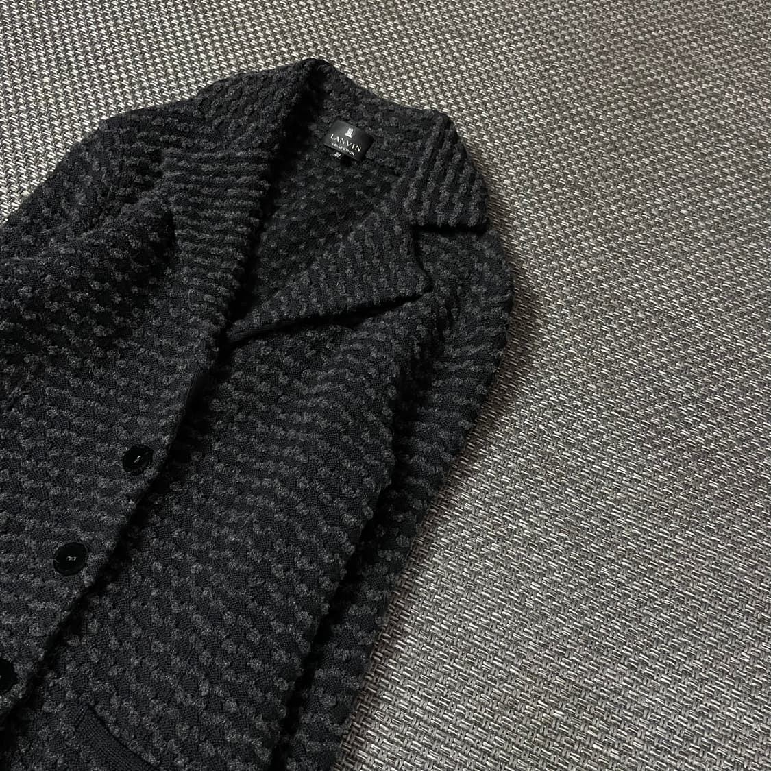 랑방 블랙 울 패턴 카라 가디건 자켓 38 상품이미지5