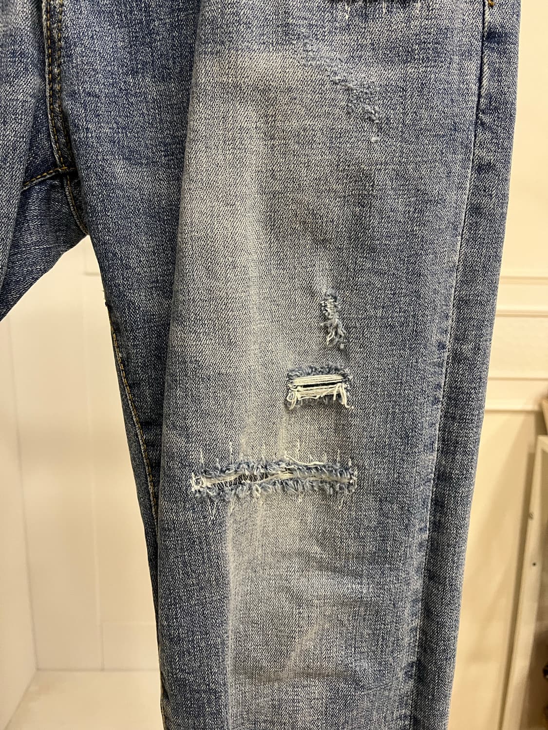 롤업 데미지 워싱 청바지 상품이미지3