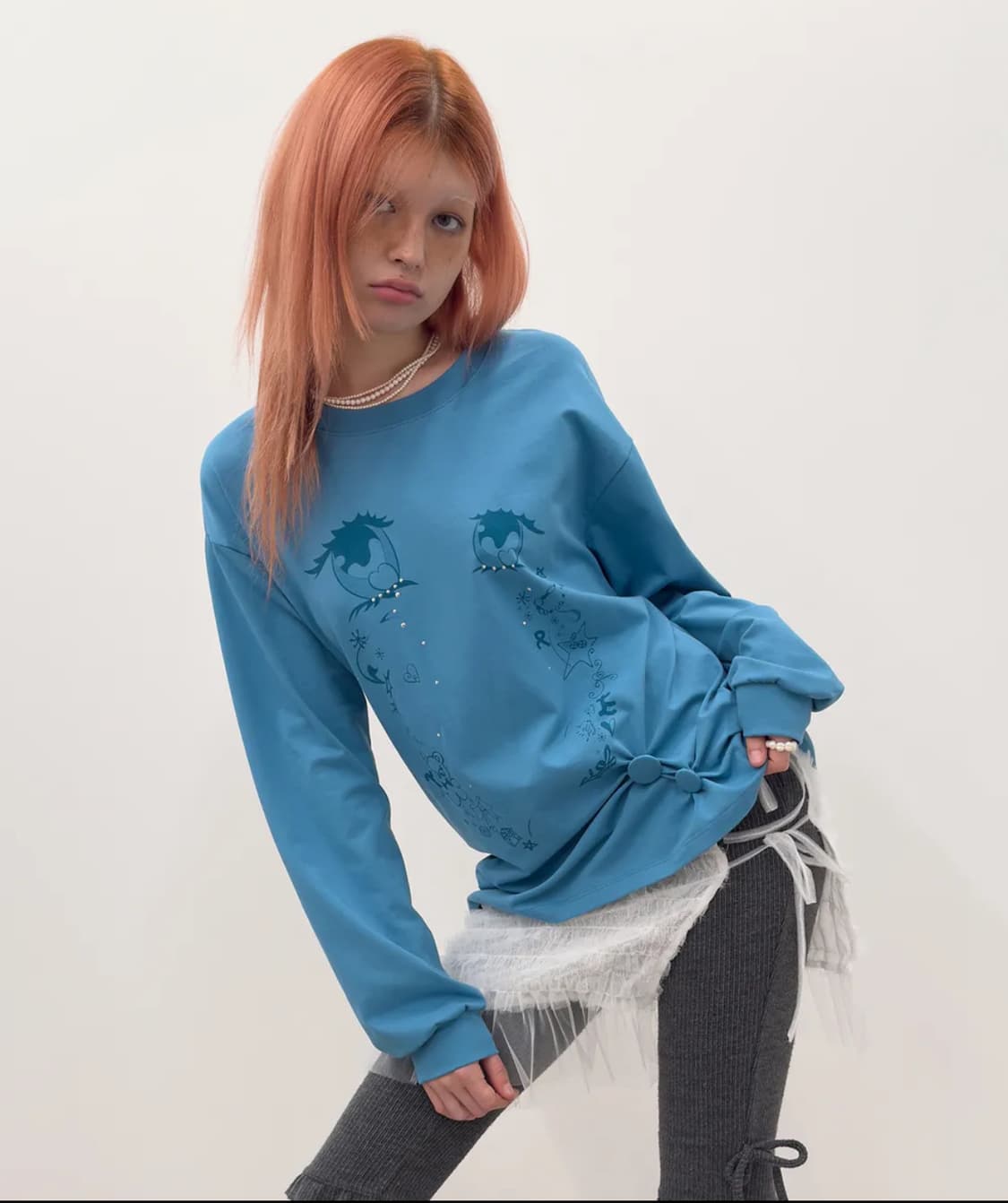 타입서비스 cry eyes ruched top 티셔츠  상품이미지1