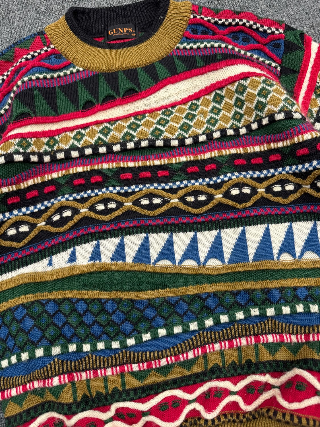 M)GUNPS 빈티지 케이블 패턴 니트 상품이미지2