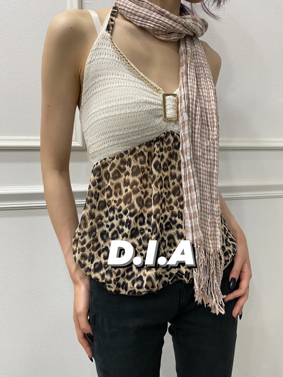 [D.I.A]2000s Leopard halter camisole top 상품이미지1
