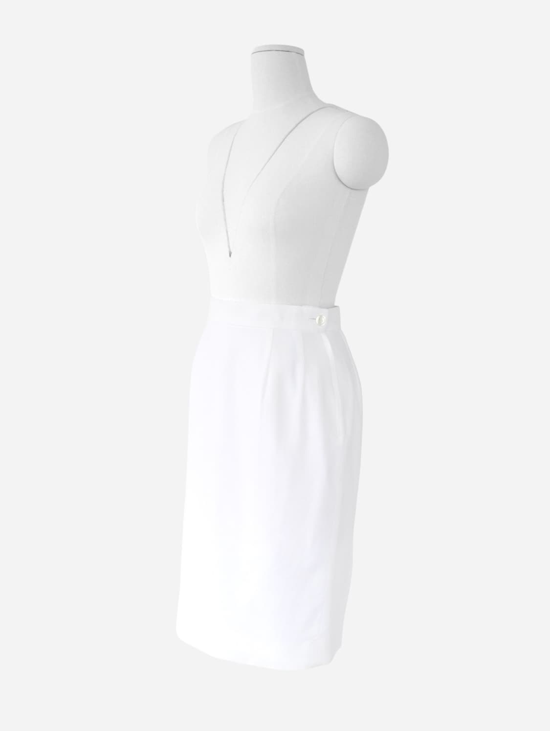 Yves Saint Laurent White Cotton Skirt 상품이미지2