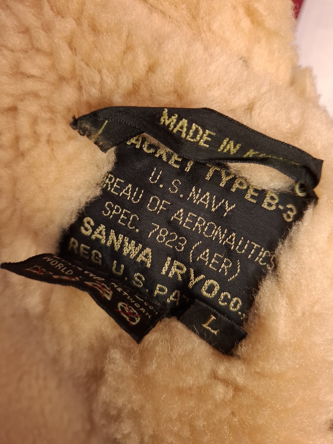 90's 국내산 미공군 B-3 TYPE 리얼레더 항공폭격기 무스탕 상품이미지3