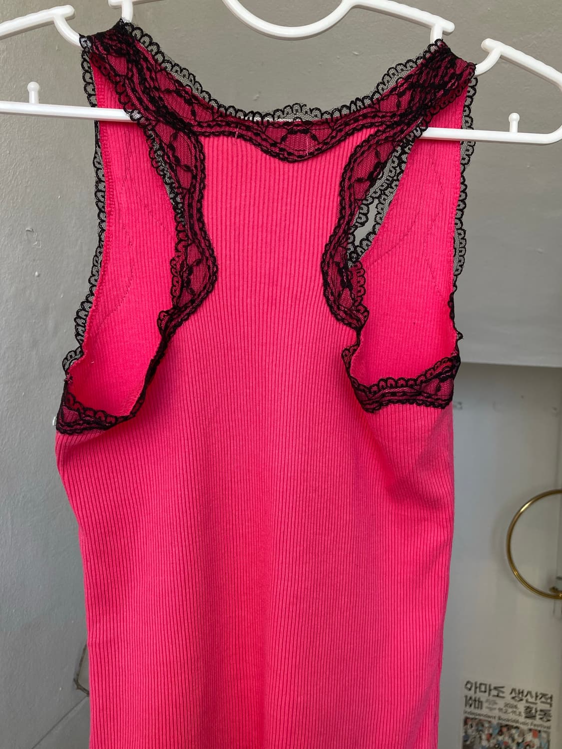 핫핑크 골지 레이스 나시 상품이미지5