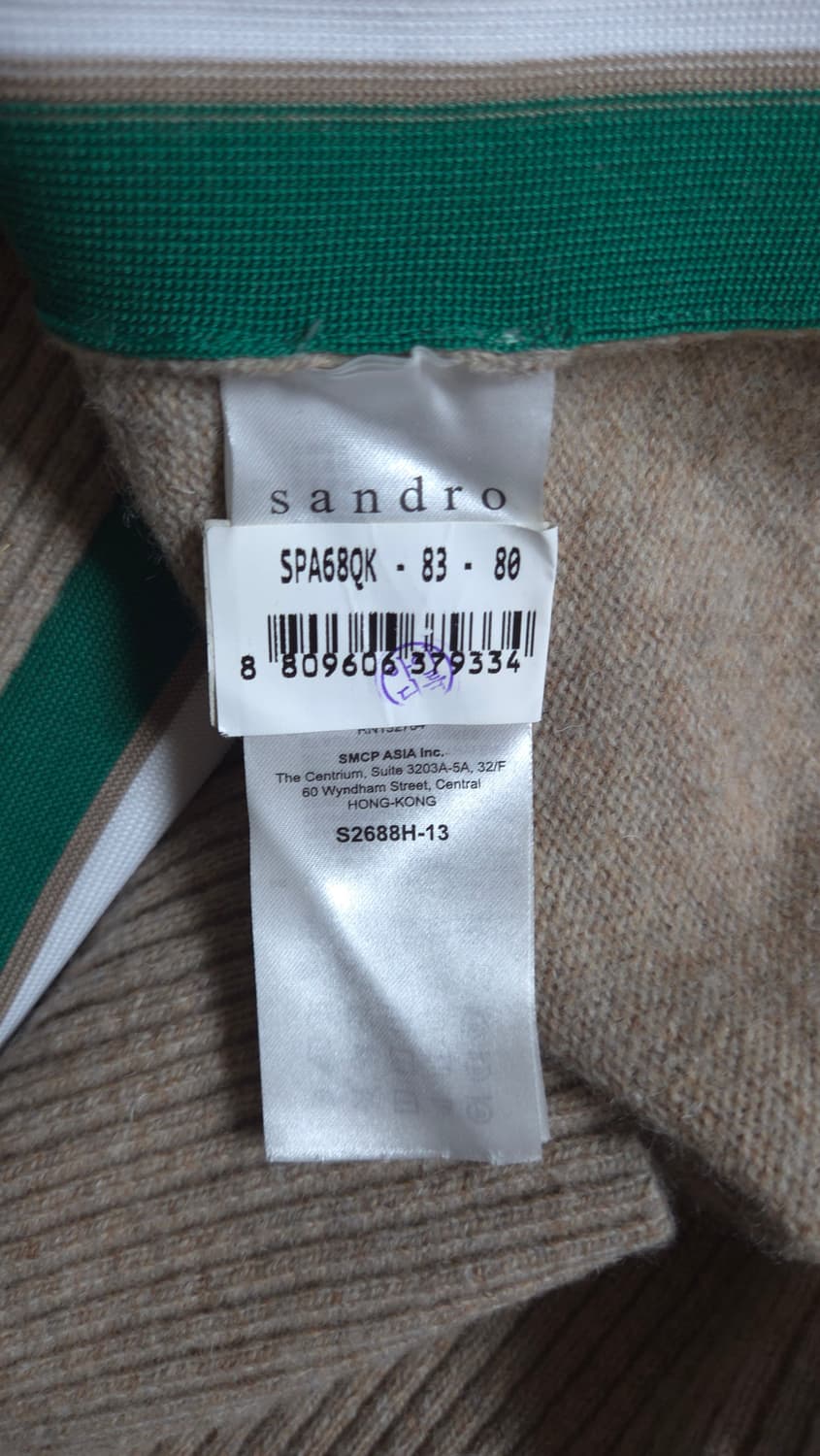 산드로 배색라인 라운드넥 니트 탑 44~66 상품이미지9