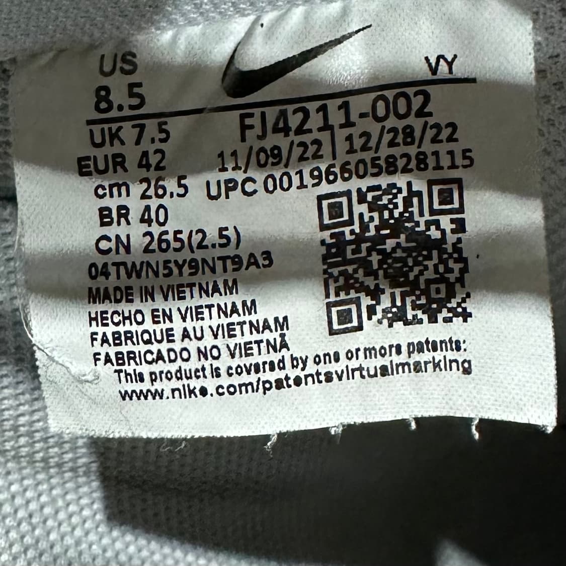 265) 나이키 운동화 남성 남자 신발 포스 1 '07 로우 미드나잇  상품이미지9