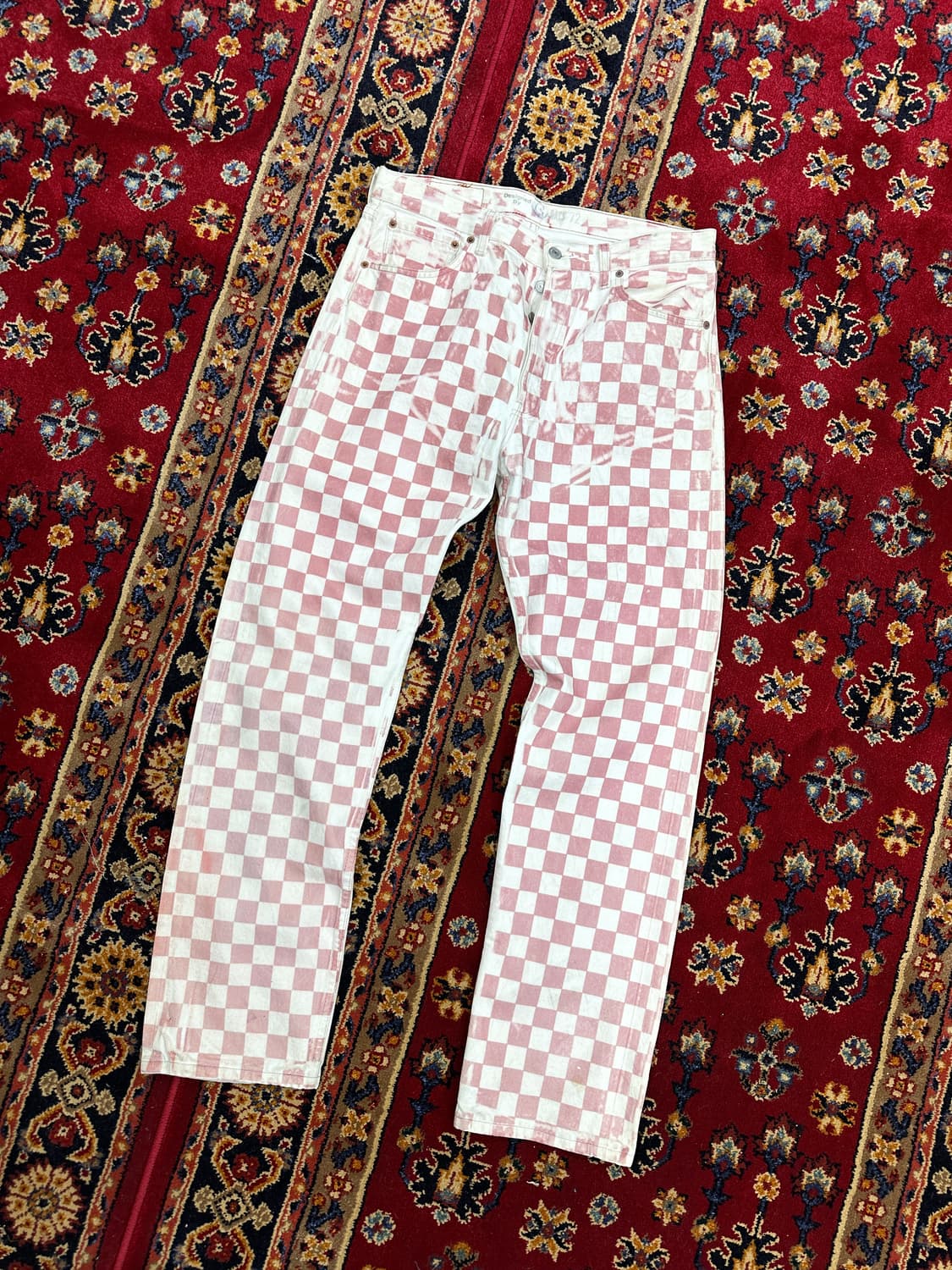 리바이스 501 체커보드 데님팬츠 RACS72 커스텀 상품이미지4