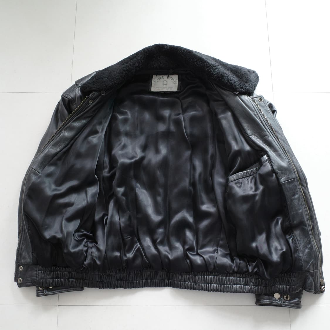 블루버드 90s 양털탈부착 레더항공자켓 L (YKK) 상품이미지6