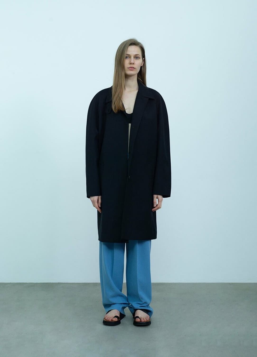 Raglan single coat - Black 상품이미지1