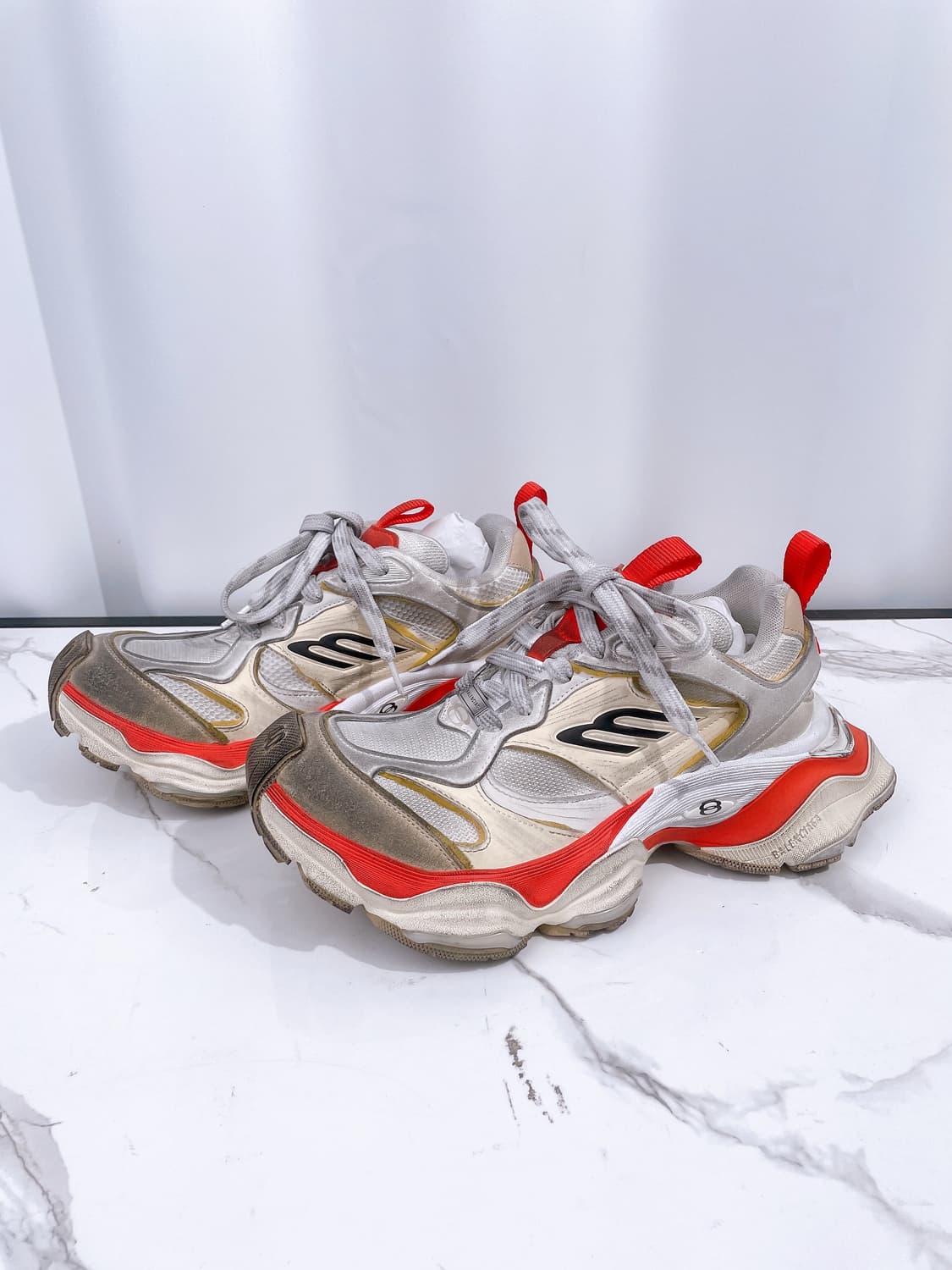 (정품/새상품) 발렌시아가 카고 스니커즈 그레이 레드 상품이미지4