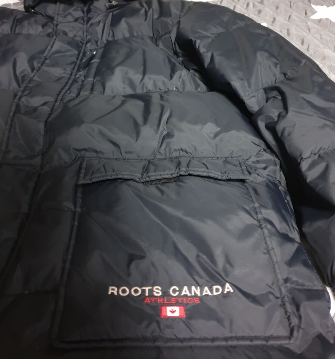 ROOTS CANADA 오버핏 라쿤퍼 오리털 패딩 파카 블랙 (L) 상품이미지2