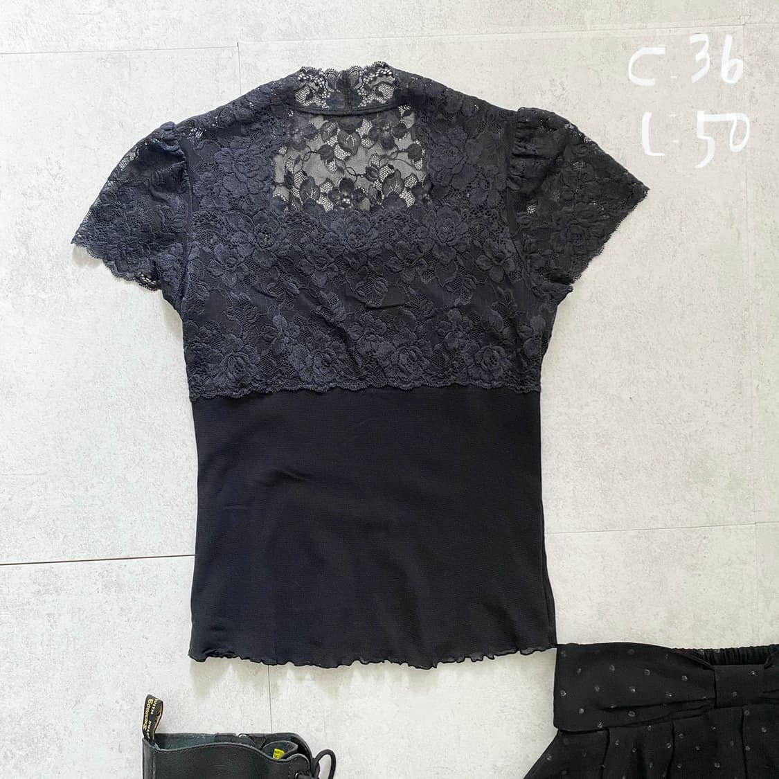 black lace point half tee 상품이미지3