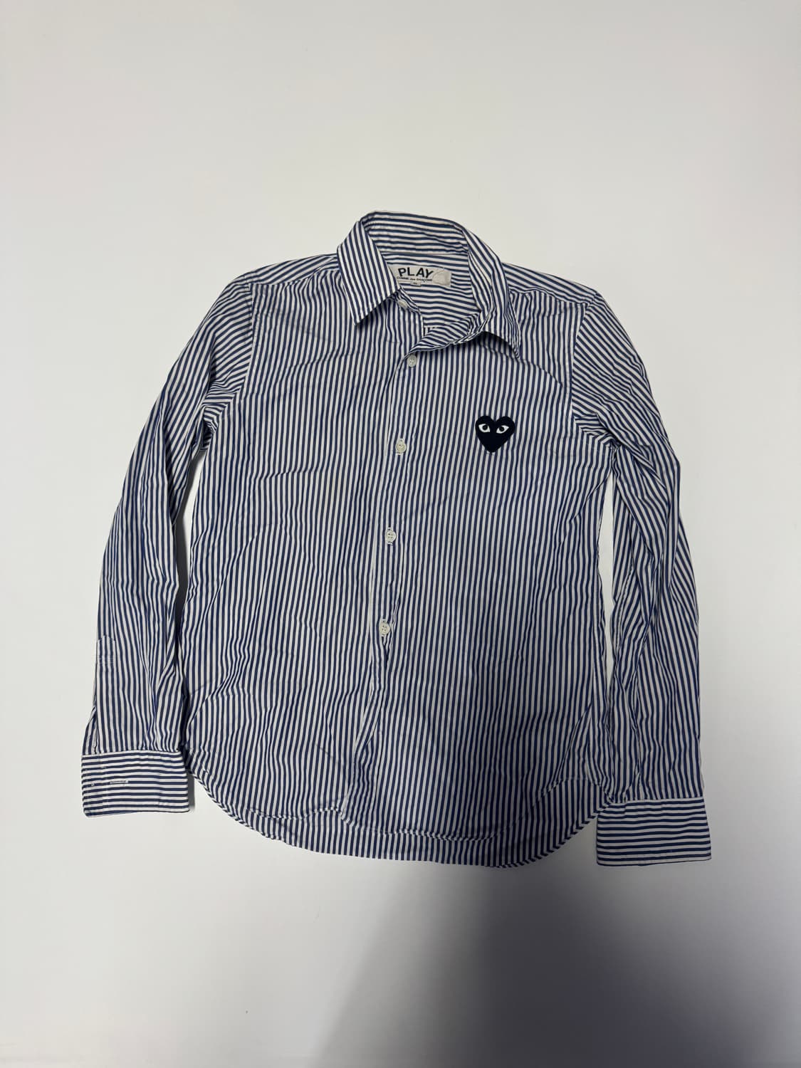 정품!! 여성 꼼데가르송 블랙와팬 스트라이프 셔츠 xs ~ s 상품이미지1