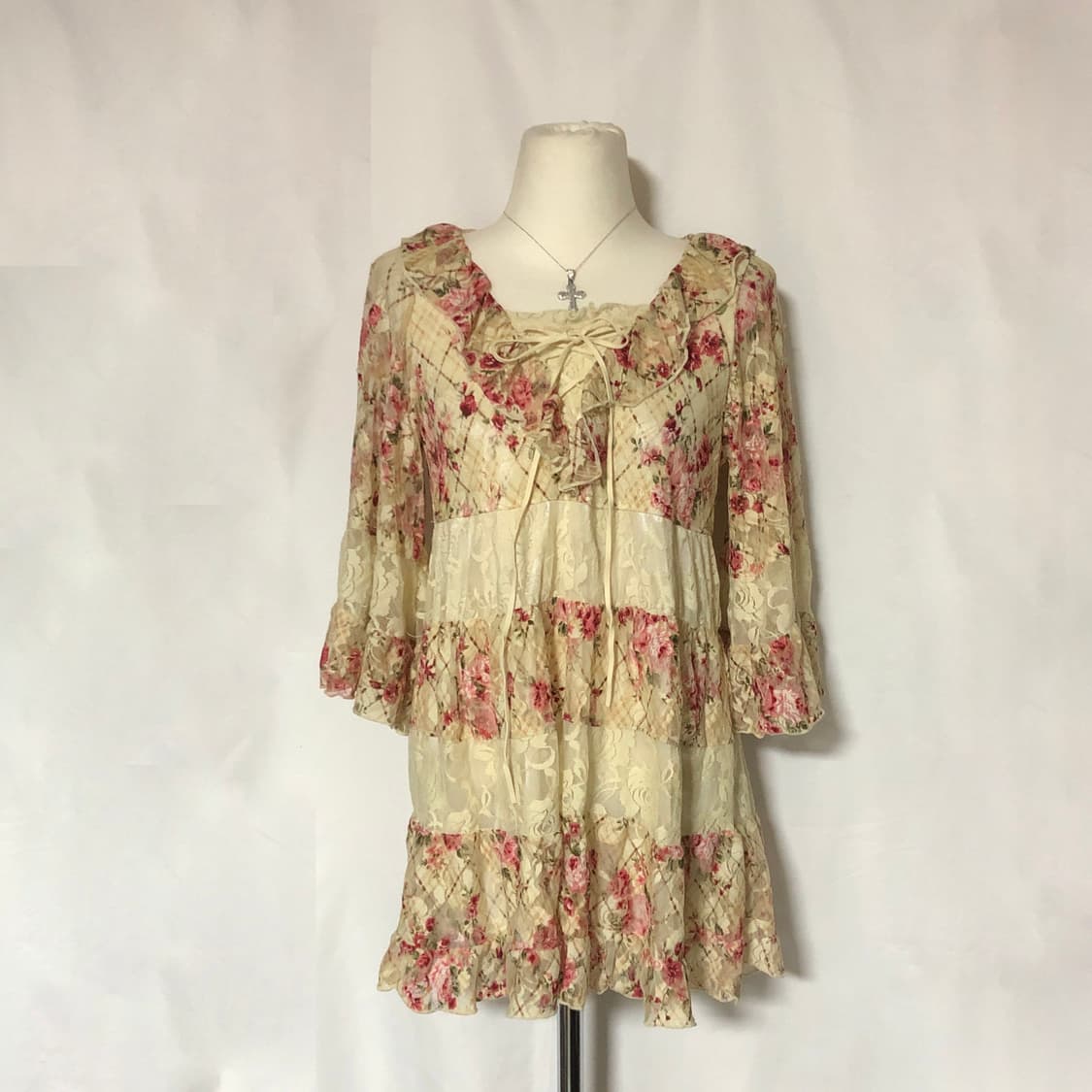 꽃무늬 레이스 블라우스  플로랄 상품이미지3