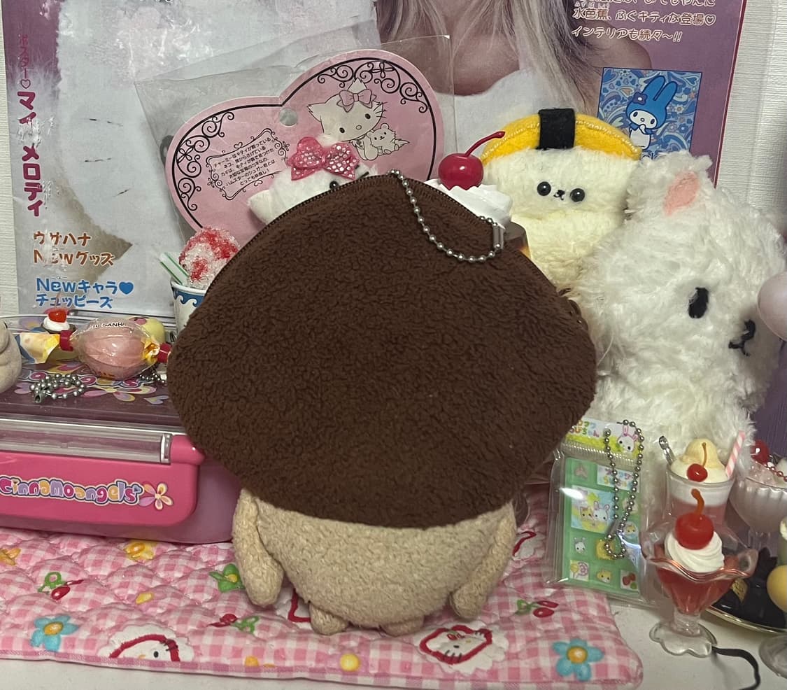 나메코 파우치 지갑 버섯 일본 고전문구 고전완구 갸루 빈티지 소품 상품이미지2