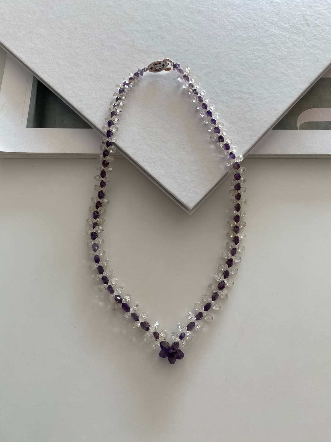 빈티지 퍼플 크리스탈 비즈 목걸이 상품이미지6