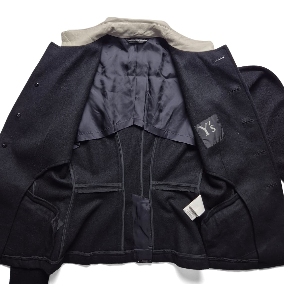 [1] 요지야마모토 와이즈 레더카라 울자켓 상품이미지7