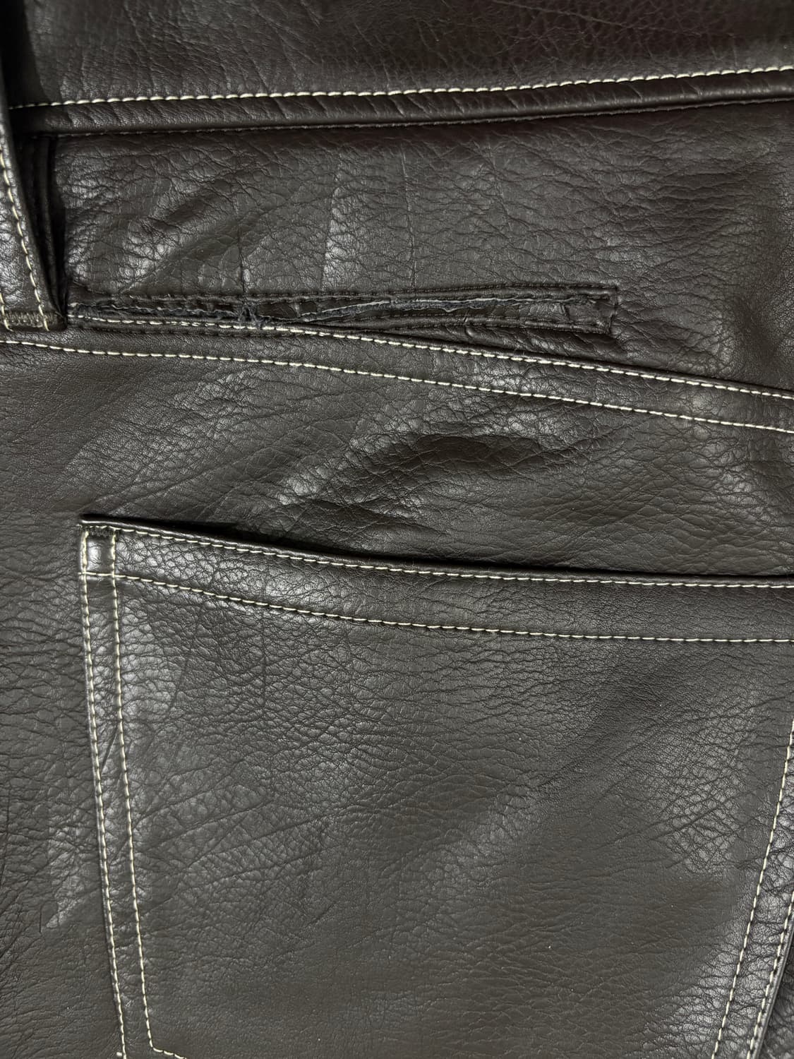 Sefr 브라운 가죽바지 상품이미지7