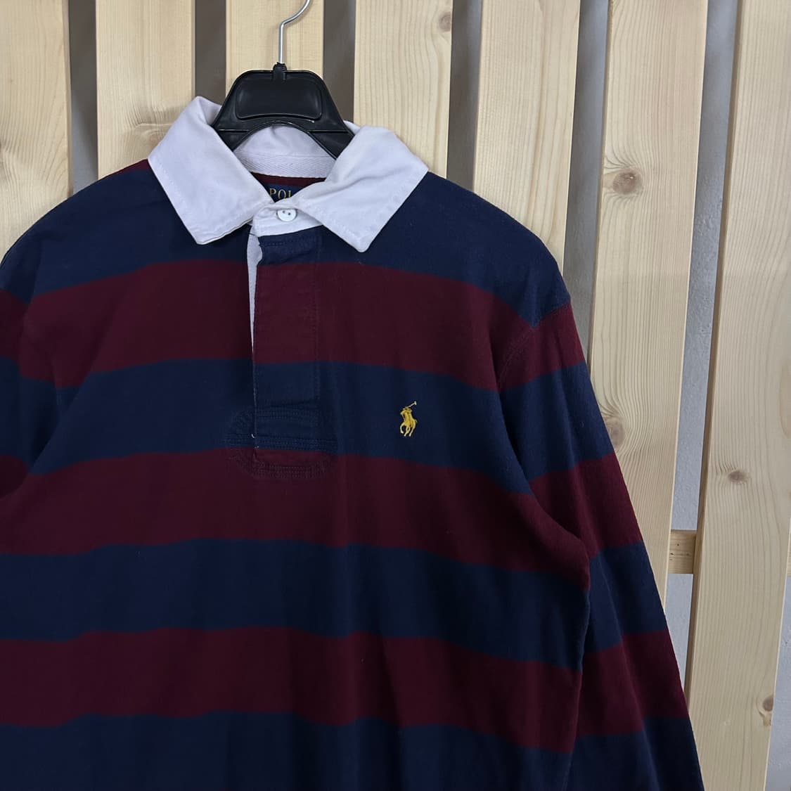 (S) 폴로 랄프로렌 스트라이프 럭비셔츠 럭비티 카라티 상품이미지3