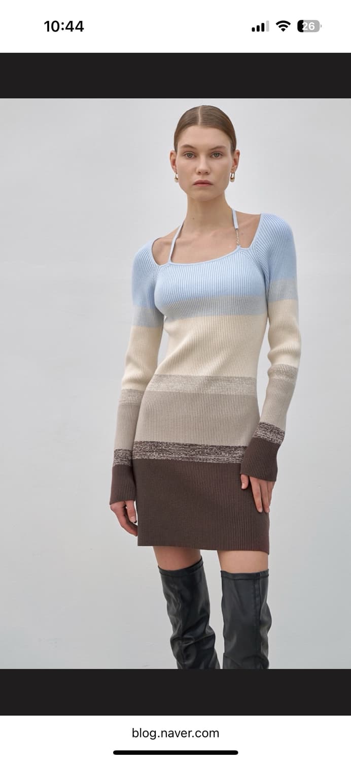 아틀리에나인 홀터넥 니트 원피스 상품이미지2