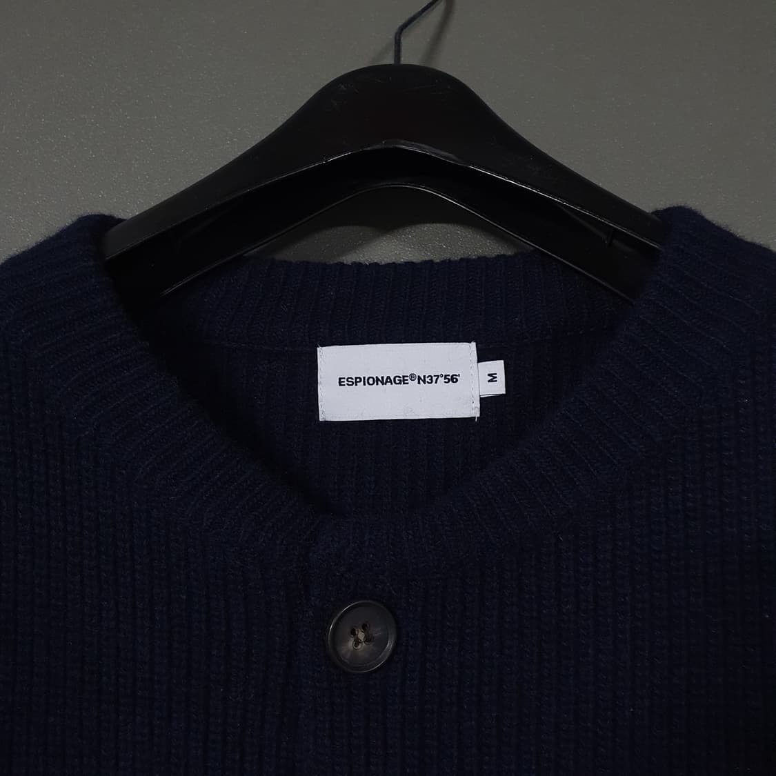 M) 에스피오나지 밀러 헤비웨이트 라운드넥 니트 스웨터 가디건 네이비 상품이미지7