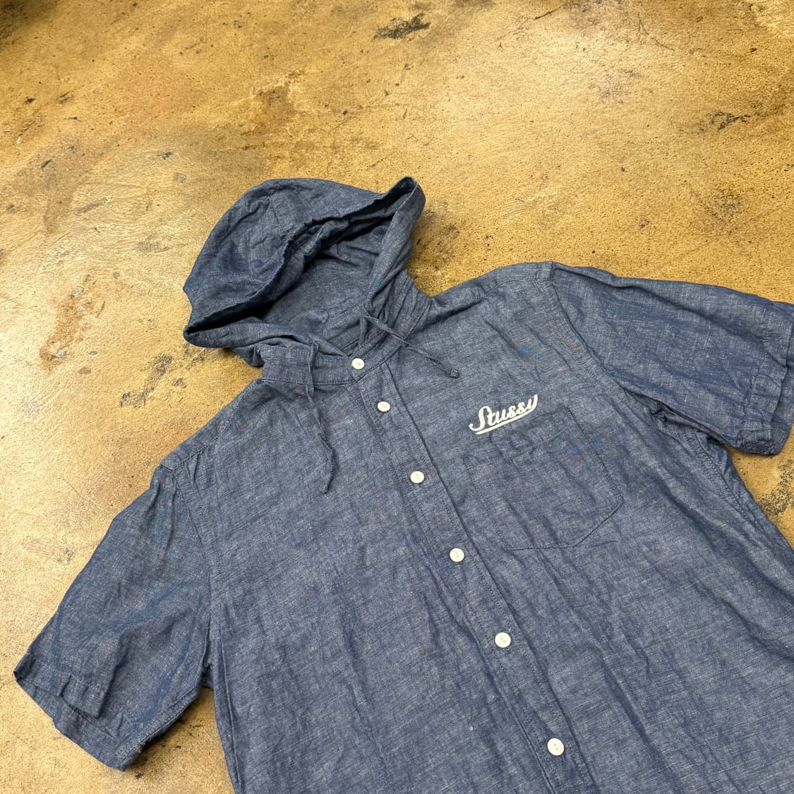 스투시 데님 후드 반팔 셔츠  상품이미지1