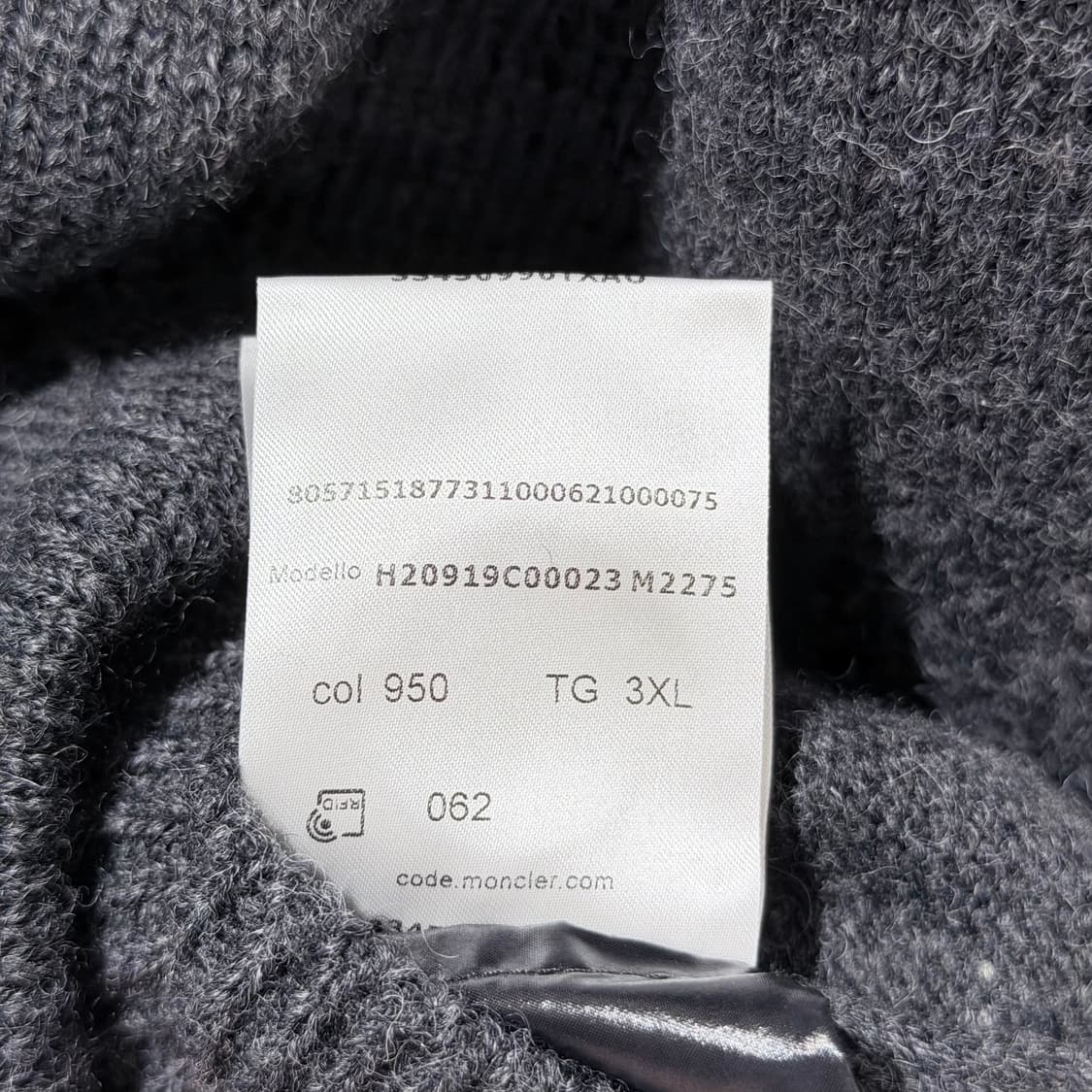 (A+/3XL) / 몽클레어 울 플란넬 믹스 스웨터 니트 그레이 상품이미지8