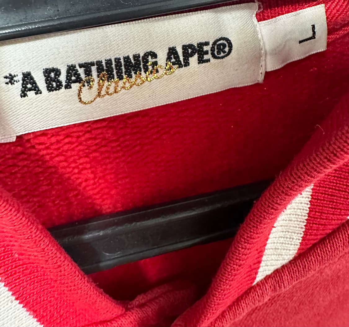 베이프 OG 스타자수로고 코튼 바시티자켓 L 상품이미지4