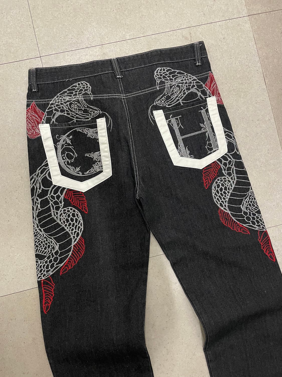 (빈티지)Crown Holder 크라운 홀더 코브라 와이드 데님 팬츠 상품이미지4