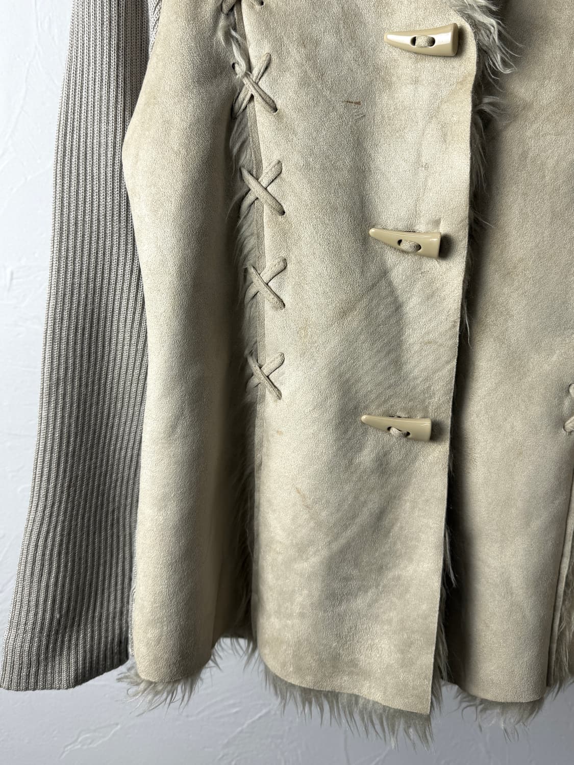 La pastel 퍼 트리밍 니트 자켓 상품이미지3