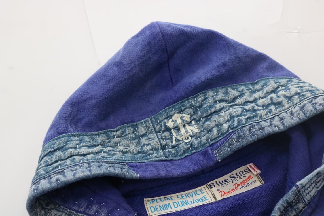 Denim Dungaree 데님앤던가리 빈티지 네이비 후드 가디건 상품이미지5