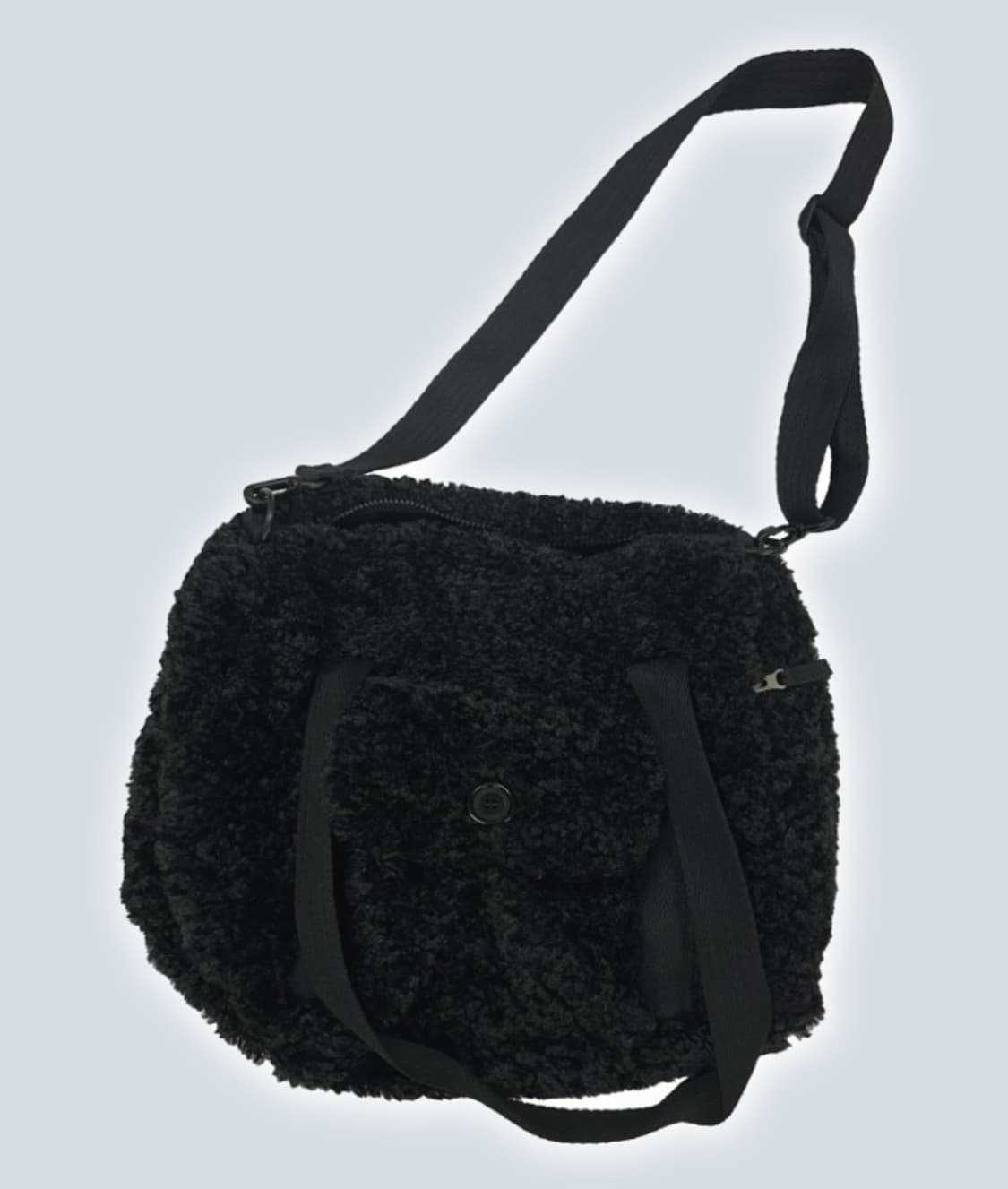 FLUFFY SNAP BOSTON BAG (BLACK) 상품이미지1