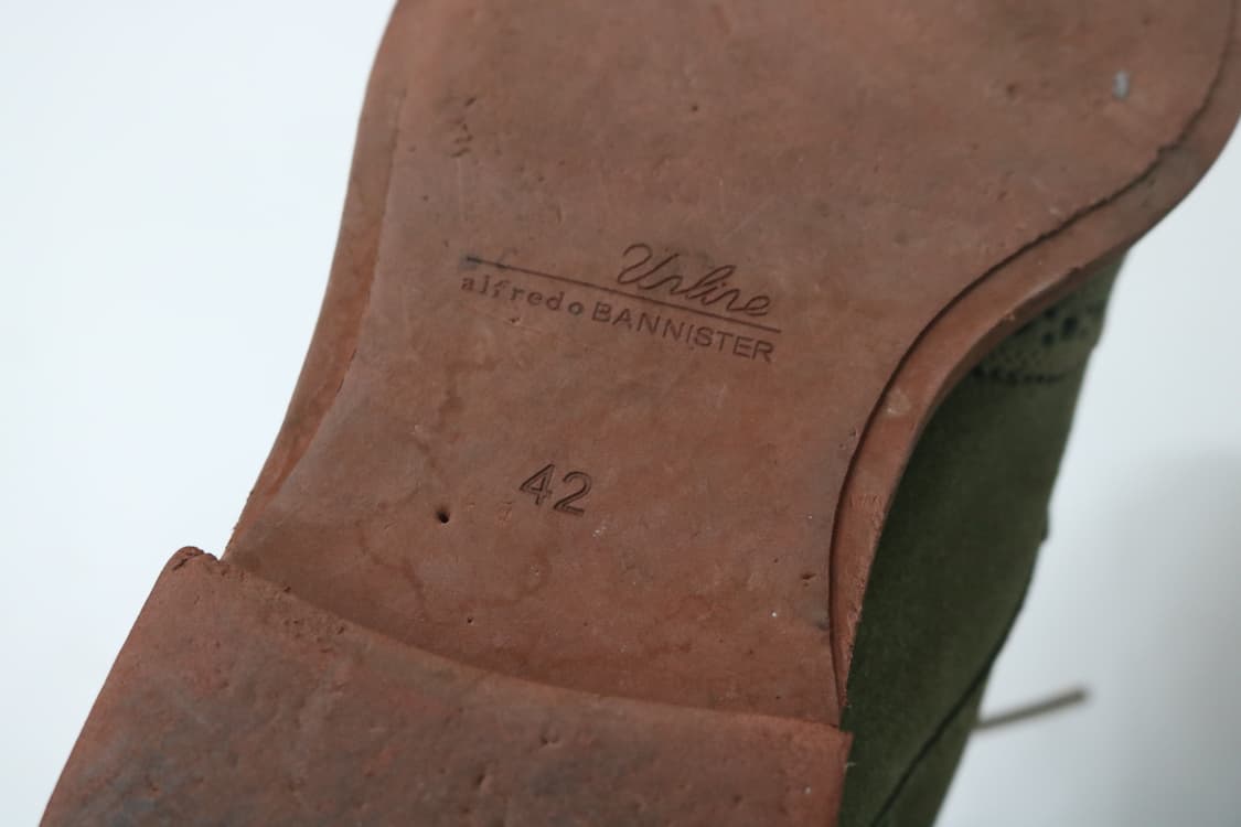 알프레도 바니스터 빈티지 그린 스웨이드 윙팁 부츠 (42) 상품이미지7