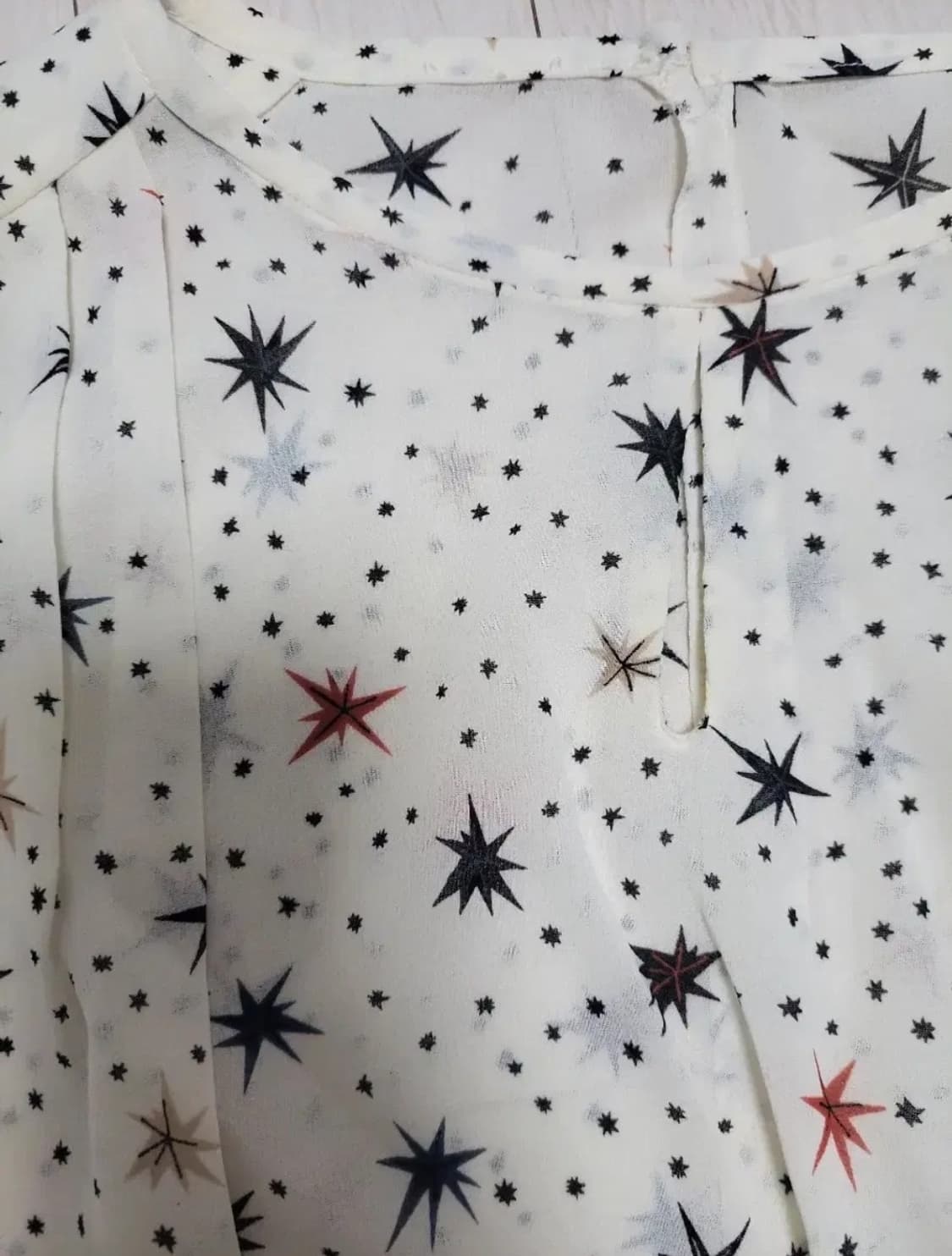 급처새상품!LIST리스트 생로랑느낌 스텔라키홀넥 프린트블라우스 레니본st 상품이미지4