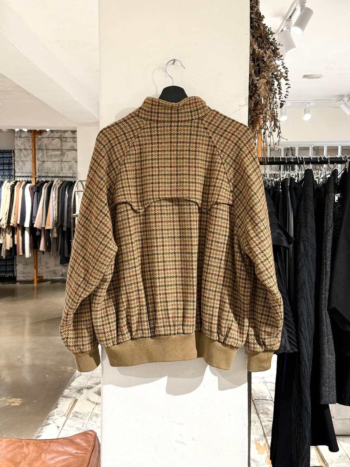 폴로 랄프로렌 90s 브라운 건클럽체크 울 바라쿠타 자켓 상품이미지6