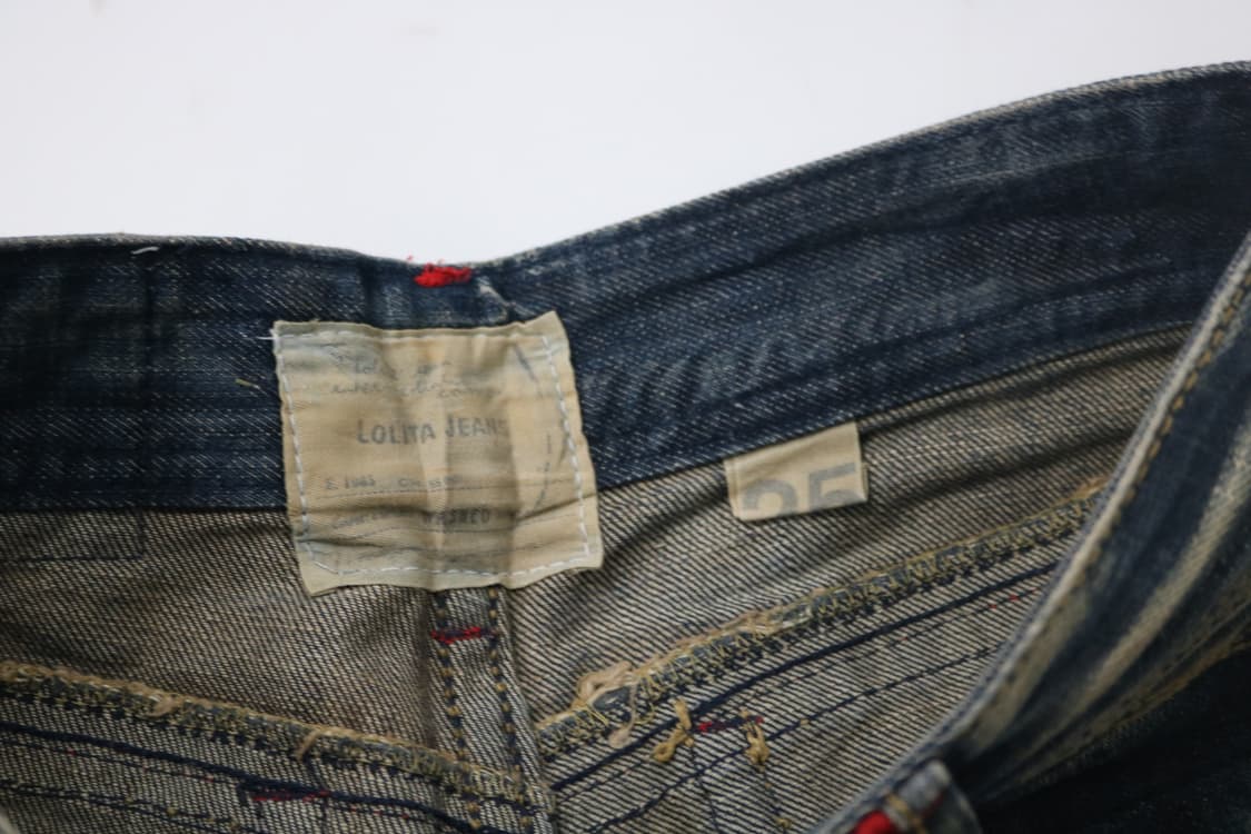 로리타진 빈티지 워싱 레드 지퍼 포인트 부츠컷 데님 (25) 상품이미지5