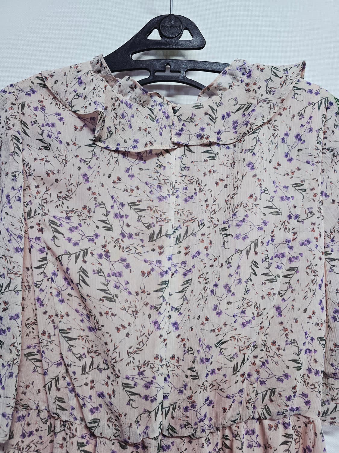 케네스레이디 쉬폰 플라워 원피스 핑크 프릴 상품이미지6